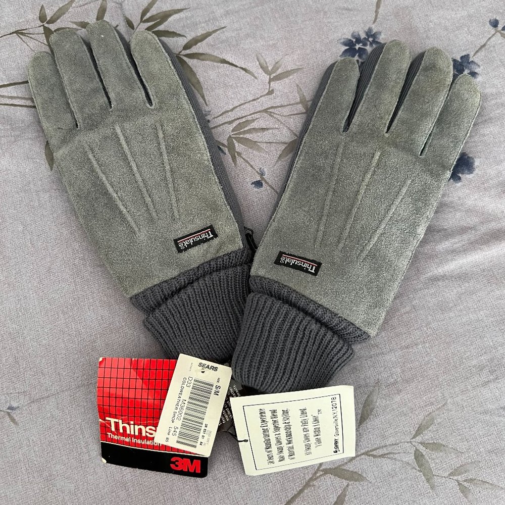 Swany Sears Thinsulate Men's Grey Cold weather Leather Gloves